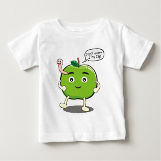 Camiseta Apple fofa com verme fofo