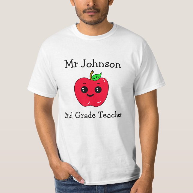 Camiseta Apple Fofa Personalizada e Nome do Professor (Frente)
