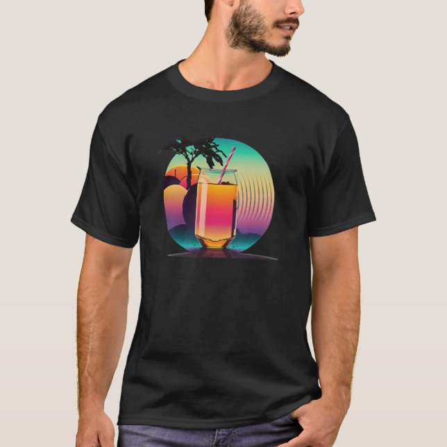 Camiseta Apple Juice Synthwave 80s Retrowave Aesthetic (Frente)