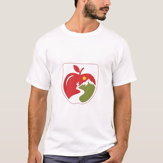 Camiseta Apple Mountain Hiking Adventure Logo (Frente)