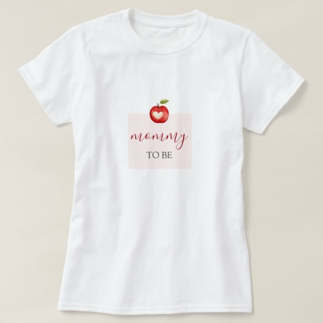 Camiseta Apple of Our Eye Chá de fraldas (Frente do Design)
