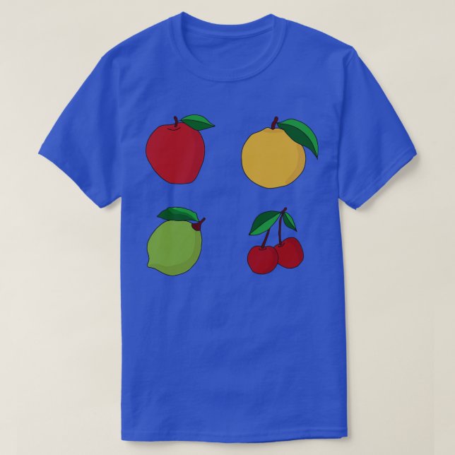 Camiseta Apple Orange Lemon e Frutas de cereja (Frente do Design)