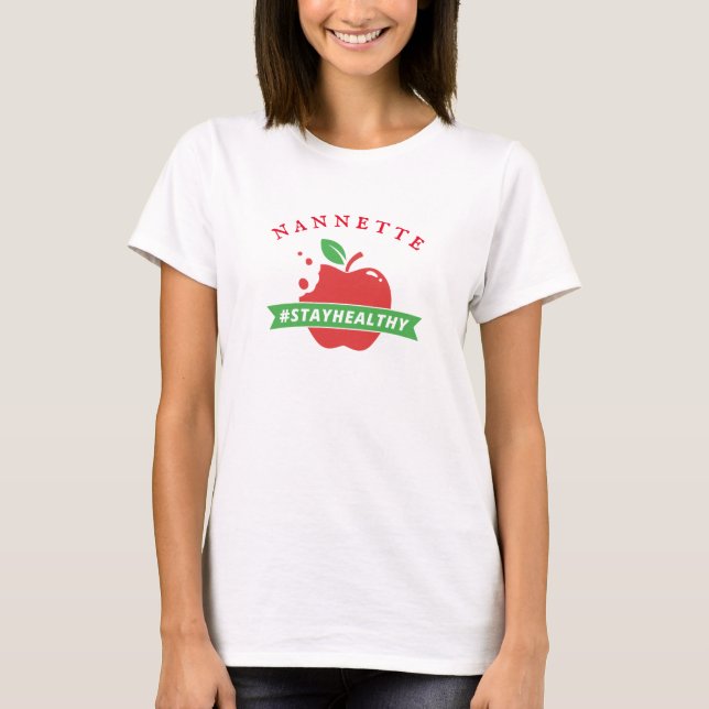 Camiseta Apple personalizada e saudável (Frente)