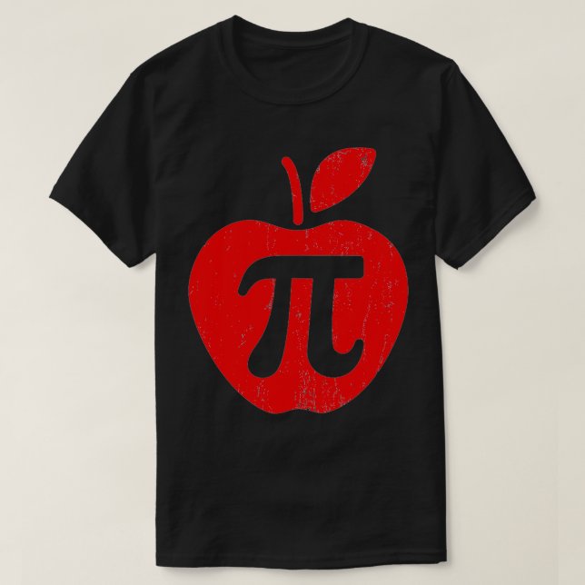 Camiseta Apple Pi Day Engraçado Nerd Matemático Professor 3 (Frente do Design)