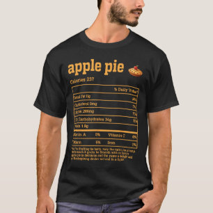 Camiseta Apple Pie Nutrition Facts Graças A Comida Men Wo