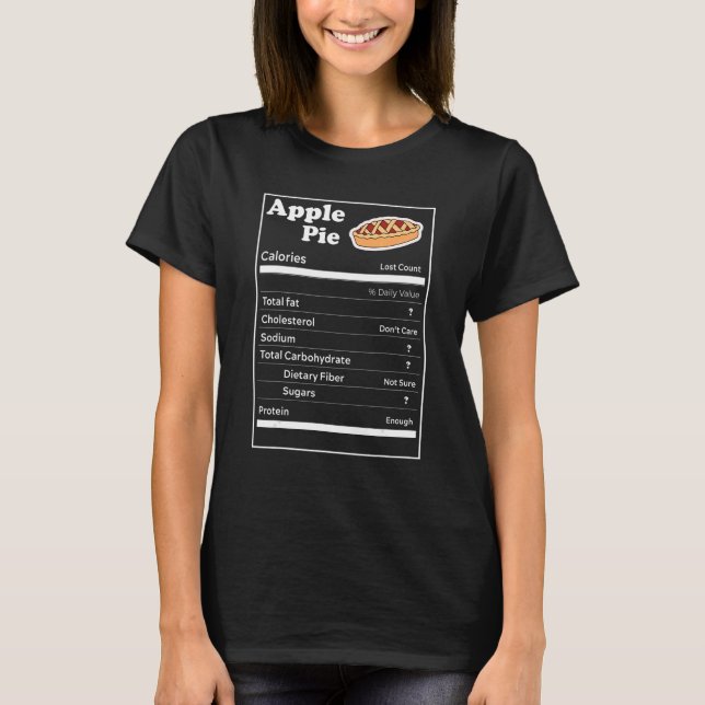 Camiseta Apple Pie Nutrition Facts  Thanksgiving Christmas  (Frente)