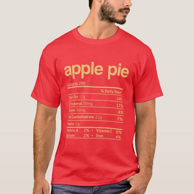 Camiseta Apple Pie Nutrition Fata Engraçado Ação de Graças  (Frente)