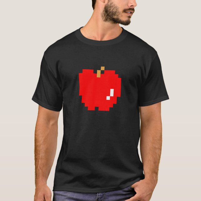 Camiseta Apple Pixel 8 bit Arcade Video Game Matching Costu (Frente)
