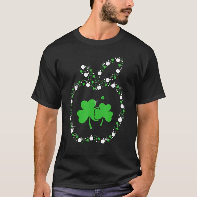 Camiseta Apple Shamrocks Professora Vida Feliz Rua Patrick  (Frente)
