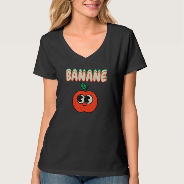 Camiseta Apple with banana spring summer party vegan fruit  (Frente)