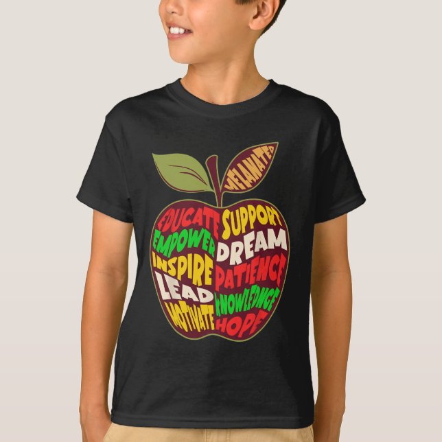 Camiseta Apple Word Cloud African American Black History Te (Frente)