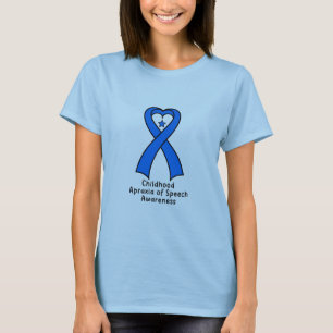 Camiseta Apraxia da infância da fita do coração do discurso
