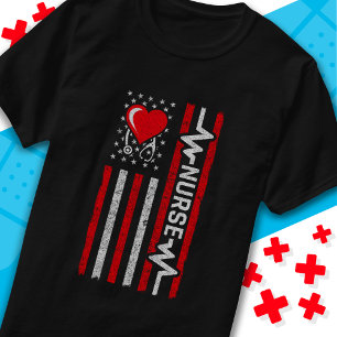Camiseta Apreciação da Enfermeira de Herói da Bandeira Amer