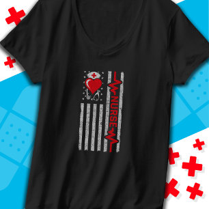 Camiseta Apreciação da Enfermeira Hero Flag Americana