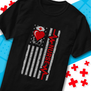 Camiseta Apreciação da Enfermeira Hero Flag Americana