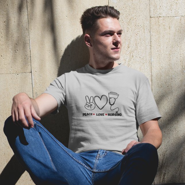 Camiseta Apreciação de Enfermagem de Amor à Paz das cinzas (Criador carregado)