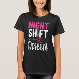 Camiseta Apreciação de Enfermeira CNA RN Noite Turno Rainha