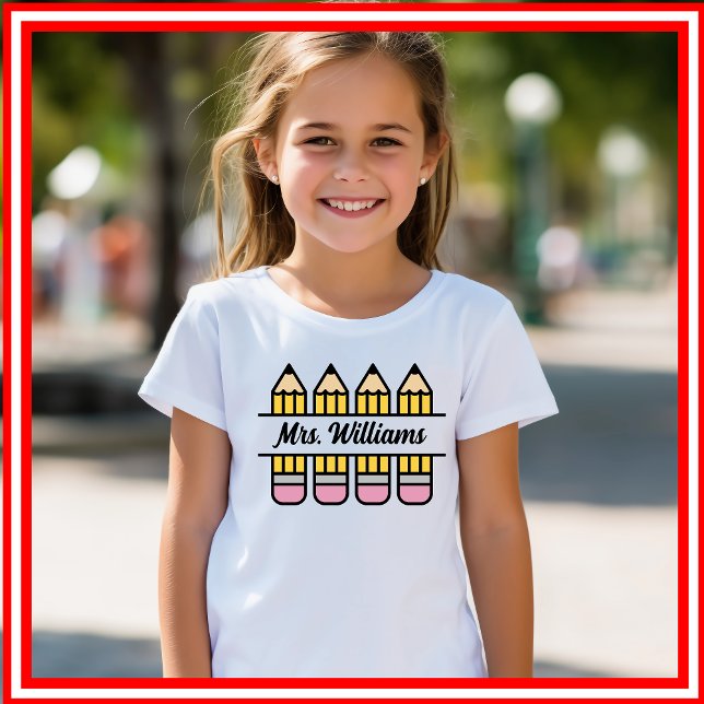 Camiseta Apreciação de Professor Lápis Volta às Aulas (Criador carregado)