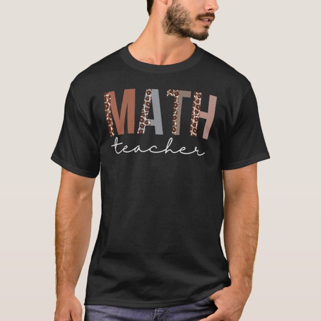 Camiseta Apreciação Do Professor De Matemática Leopard Por  (Frente)