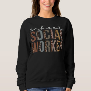 Camiseta Apreciação Do Trabalhador Social Escolar Leopardo 