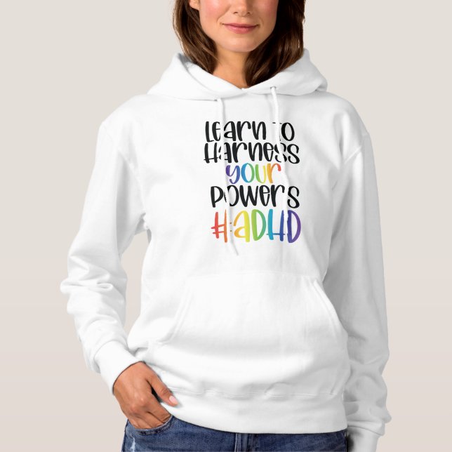 Camiseta Aprenda a aproveitar o elegante Hoodie feminino (Frente)