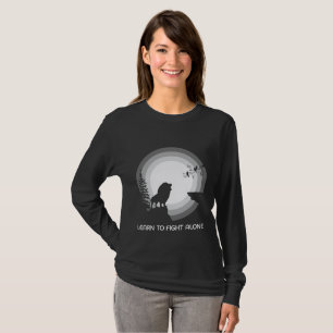 Camiseta Aprenda a Lutar Só – Leão sob a Claridade Lunar