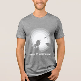 Camiseta Aprenda a Lutar Sozinho – Leão sob a Luz do Luar