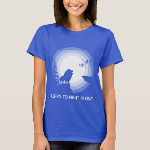 Camiseta Aprenda a Lutar Sozinho – Leão sob a Luz do Luar