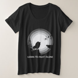 Camiseta Aprenda a Lutar Sozinho – Leão sob a Luz do Luar
