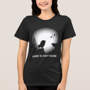 Camiseta Aprenda a Lutar Sozinho – Leão sob a Luz do Luar