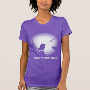 Camiseta Aprenda a Lutar Sozinho – Leão sob a Luz do Luar