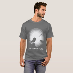 Camiseta Aprenda a Lutar Sozinho – Leão sob a Luz do Luar