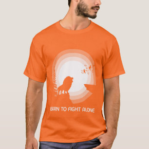 Camiseta Aprenda a Lutar Sozinho – Leão Sob a Luz do Luar