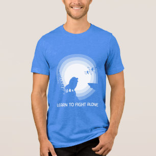 Camiseta Aprenda a Lutar Sozinho – Leão sob Luz da Lua