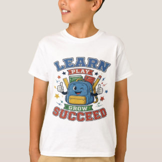 Camiseta Aprenda Brinque Cresça Sucesso - De Volta à Escola