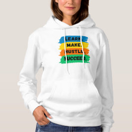 Camiseta Aprenda, Faça, Trabalhe Duro, Succeeda, slogan mot