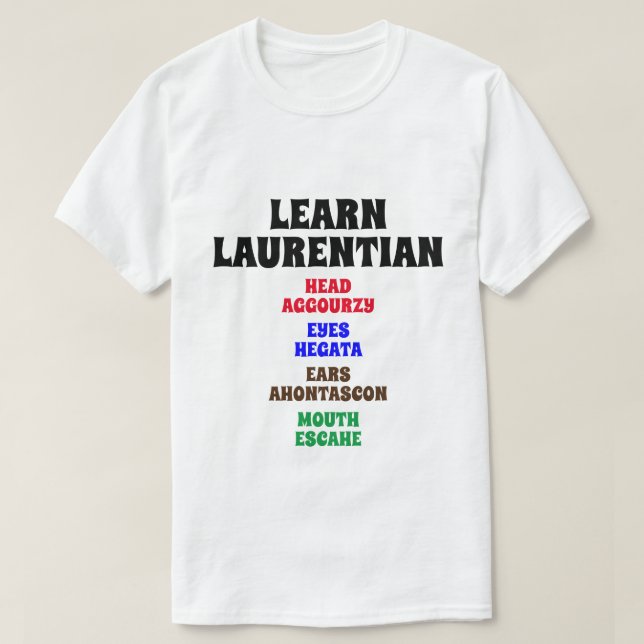 Camiseta Aprenda Laurentiano - Cabeça, Olho, Orelha, Boca (Frente do Design)