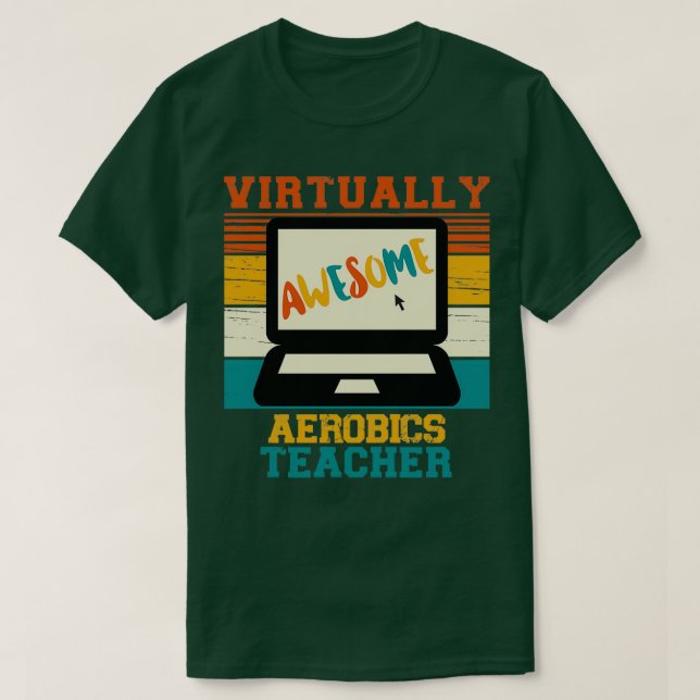 Camiseta Aprende a Distância entre Professores Aeróbios Vir (Frente do Design)