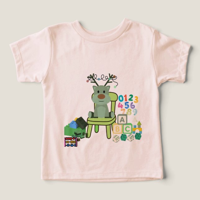 Camiseta Aprendendo Alce Verde  (Design frontal)