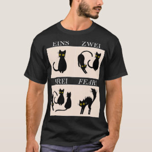 Camiseta Aprendendo o Medo Alemão Eins Zwei Drei Cat FEAR e