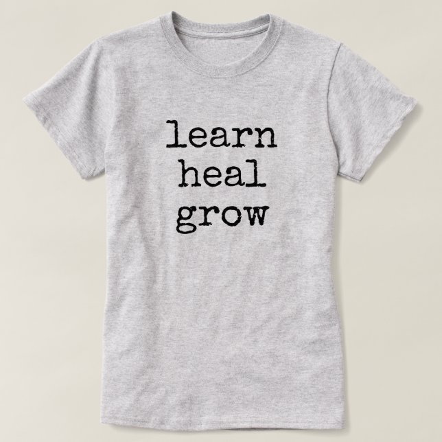 Camiseta Aprender Curar Crescer (Frente do Design)