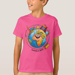 Camiseta Aprender é global - Educação mundial e conheciment