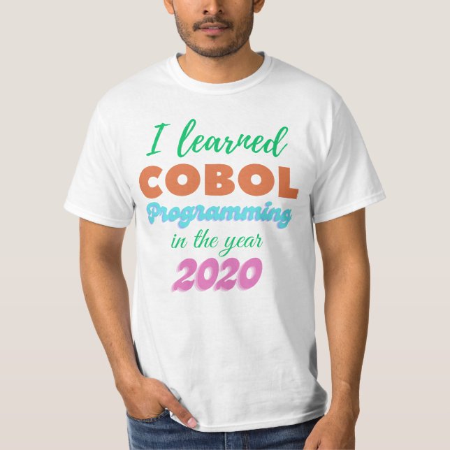 Camiseta Aprendi a Linguagem de Programação Cobol em 2020 (Frente)