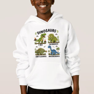 Camiseta Aprendizado de Espécies de Dinossauros para Crianç