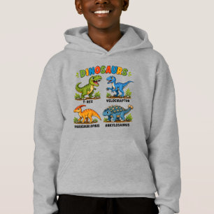 Camiseta Aprendizado de Espécies de Dinossauros para Crianç