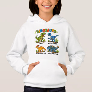 Camiseta Aprendizado de Espécies de Dinossauros para Crianç