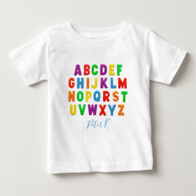 Camiseta aprendizado simples e personalizado ABC (Frente)