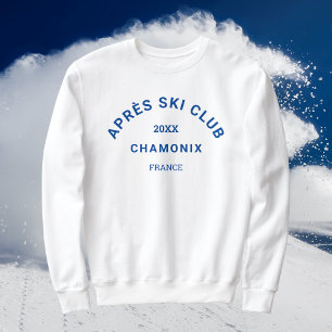 Camiseta Après Ski Club Winter Blue Ski Resort Crest White