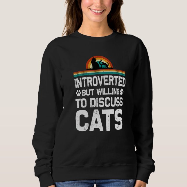 Camiseta Apresentado Mas Disposto A Discutir Gatos (Frente)