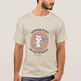 Camiseta Apresentado mas disposto a discutir gatos - gato e